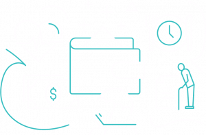 Icon collage of employee benefits icons.